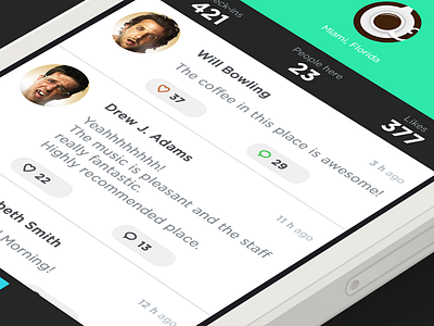 New Social Project app flat hangover ios iphone minimal place ui ux