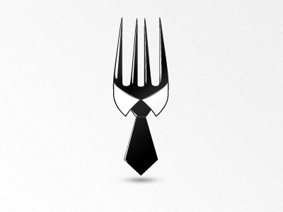 Pranzo in Ufficio Logo black and white business food fork logo restaurant