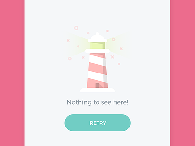 Discover empty state app empty flat lighthouse onboarding pink