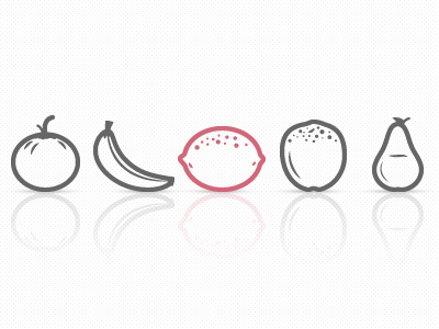 Fruits icons set