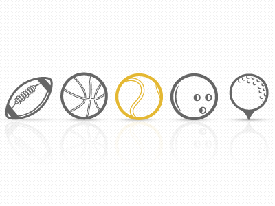 Sport icons set part 1 app basket bowling dribbble golf gray icons iphone rugby tennis