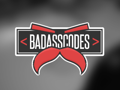 BadassCodes Logo badass developers eyebrows ios ipad iphone logo mustache