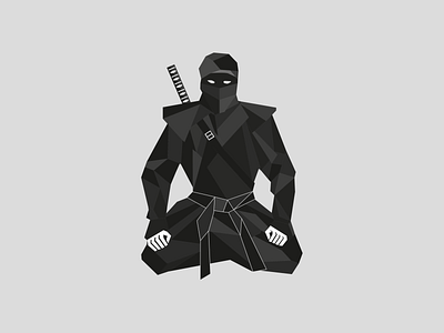 Ninja black fighter graficzny illustration illustrator maszkowski ninja origami packaging design vector