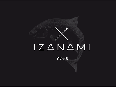 Izanami sushi logo asia asian food branding color palette design fish graphic design iconography japan logo logodesign logomark logotipo logotype roll sushi typography