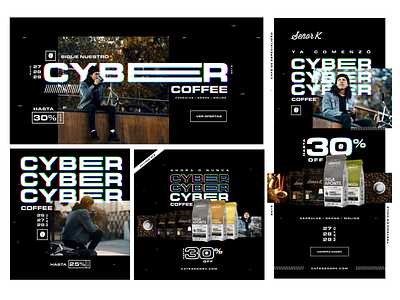 Coffee Cyber day - Digital campaign black friday coffee coffee brand cyber monday digital campaign facebook post hipster instagram post mailing post social media speciality coffee typo typography web banner web banner ad