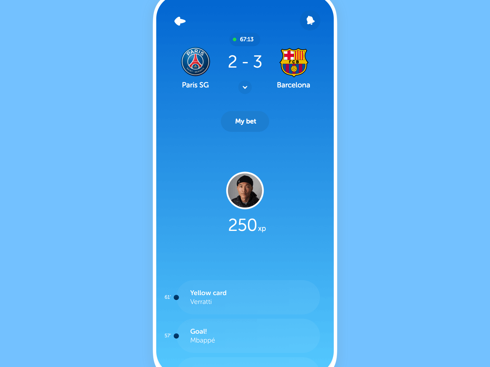 Live bet - Ranking app animation app app design bet betting football interaction live mobile product design ui