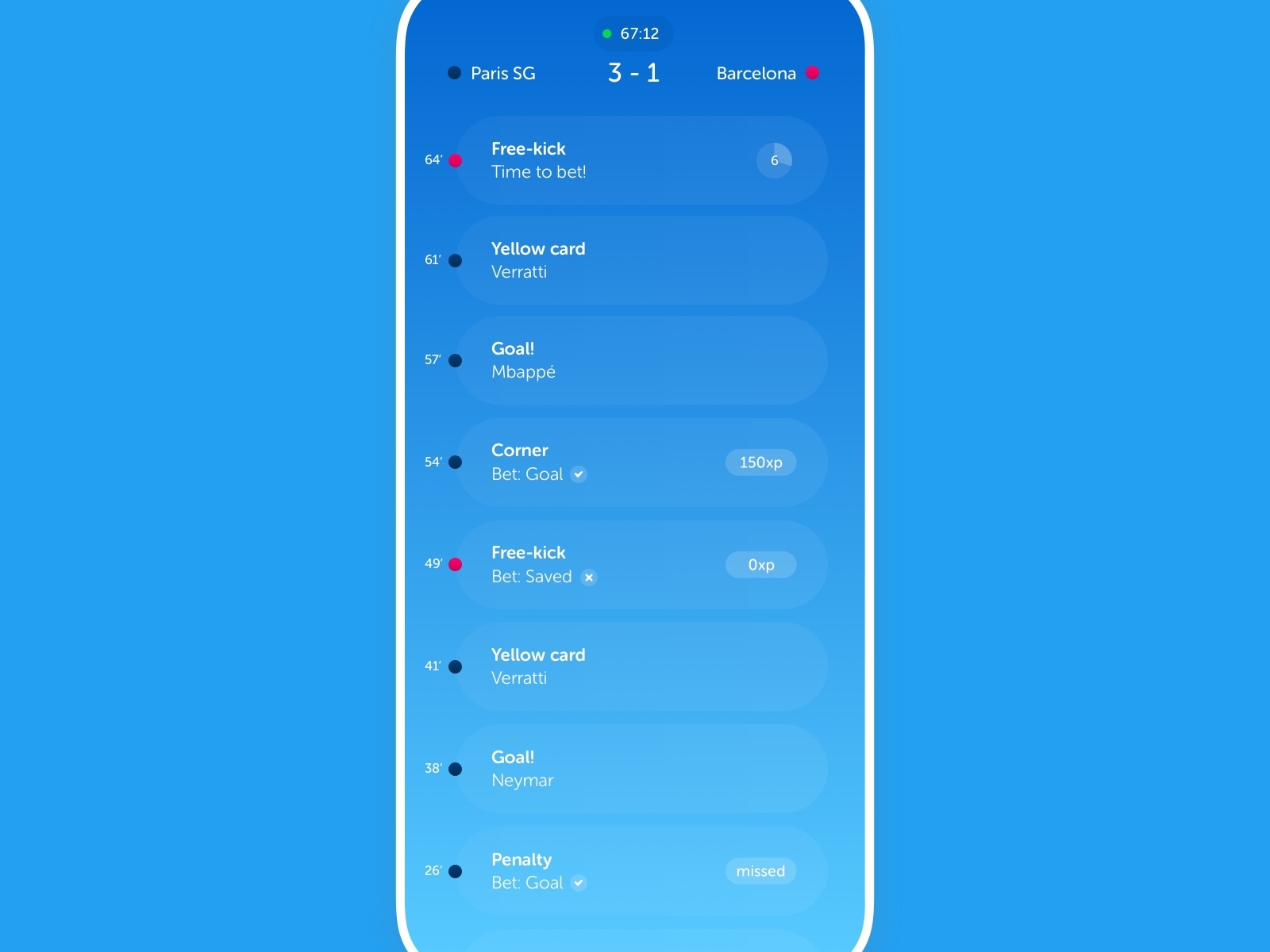 Live Timeline - Ranking app by neokirin on Dribbble