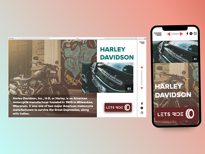 Harley Davidson Website Design branding design minimal ui ux vector web website