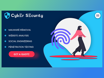 Cyber Security Website UI Design branding cybersecurity design illustration minimal security typography ui ux web webdesign website website design