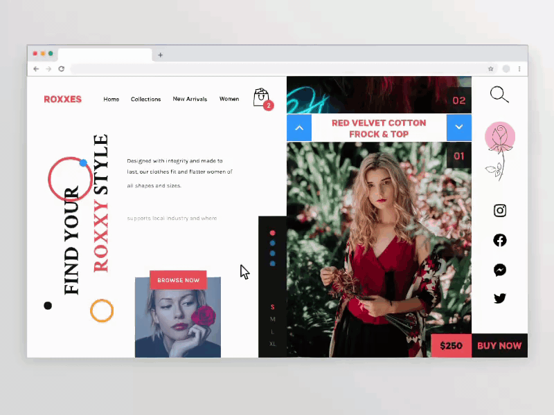 ROXXES E-commerce Fashion UI Design adobexd ae aftereffects animations branding invisionstudio minimal ui uidesign uiux ux web website