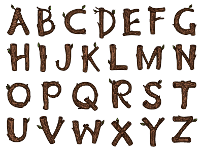 Wood Alphabet Capitals