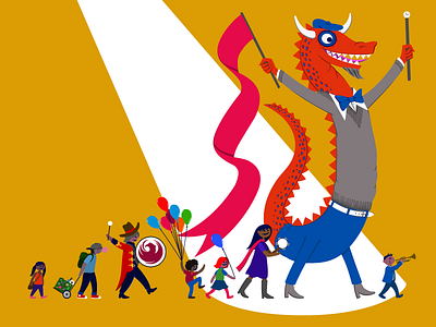 Phoenix Festival of the Arts 2015 Poster dragon illustrator parade vector