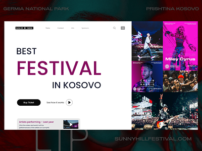 SunnyHill Festival-Web Design branding concept concert design design art designer kosovo logo love prishtina sunnyhill ui ux web website