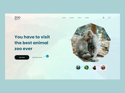 Header - Web Design animals art design designer header logo ui uiux ux web webdesign website zoo