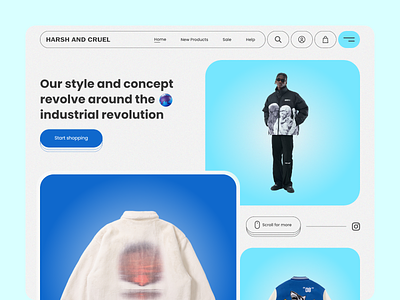 Web Design - Harsh and Cruel 2022 design designer fashion fun streetwear ui ux web webdesign website