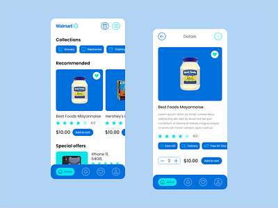 Walmart - Online Store app application concept creative design designer mobile online shop store typography ui ux walmart