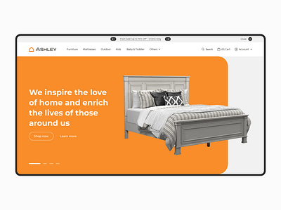 Ashley - Furniture Shop concept creative design designer ecommerce ecommerce store furniture furnitures header hero online shopping shop store typography ui uiux design ux web website