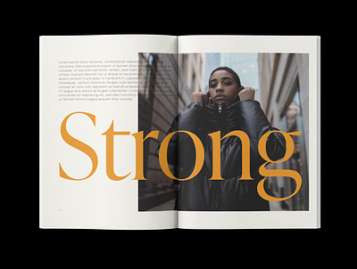 Magazine Spread Exercise branding branding and identity clean close up design editorial editorial design grid grid design identity layout magazine magazine spread minimal mockup modern serif spread strong typography