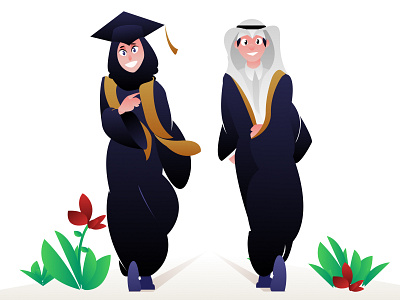 graduation ceremony arab arabic bahrain character design culture graduate graduation illustration kuwait qatar saudi arabia united arab emirates university