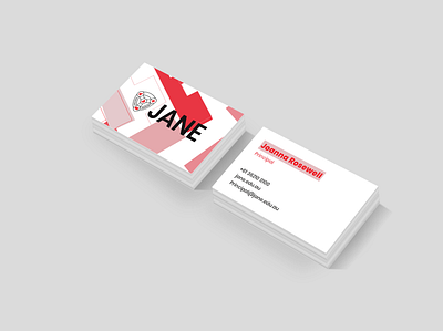 Business cards for Jane Franklin Hall black brand identity branding building business card design business cards college community design illustration illustrator logo red school university vector