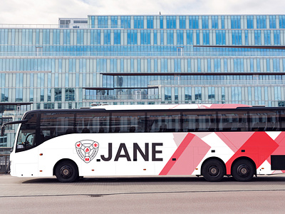 Bus mock up for Jane Franklin Hall brand assets branding bus college community design illustration illustrator logo school university vector