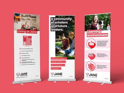 Pull-up banner designs for Jane Franklin Hall