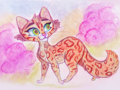 Bengal Kitty bengal kitty cat cat art character design colorful cute art illustration kitty soft art soft colors soft pastels