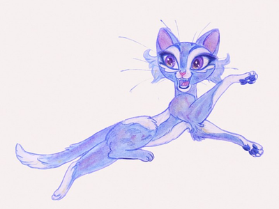 Milky Kat blue cat cat cats cute art illustration kitty pastel art pastel pencils soft art