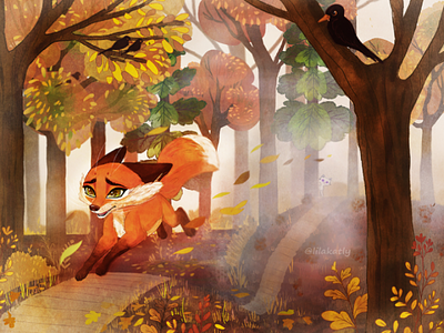 Leaving the Past animals art forest fox illustration kidlit visdev