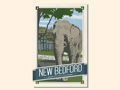 New Bedford West End Poster design illustration massachusetts new bedford new england