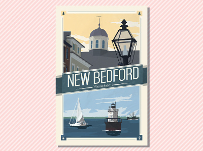 New Bedford Massachusetts Poster design illustration massachusetts nbma new bedford new england vector
