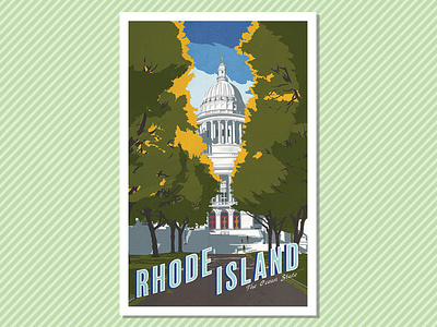 Rhode Island State House Travel Poster