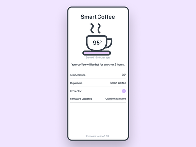 Smart coffee cup exploration coffee ios ios app iot sf pro display smarthome
