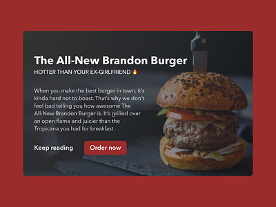 The All-New Brandon Burger avenir next food hamburger hamburger menu hamburgers homework typography