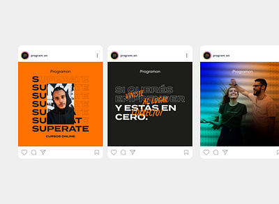 Programon - Brand Identity and Social Media bold branding design feed instagram posts social media social media design social media pack social media templates