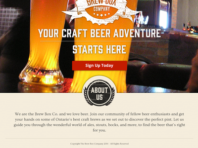 Brewbox Landing Page beer brand brew landing page photoshop site ui