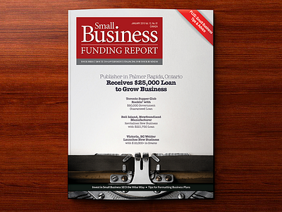 Small Business Funding Report Magazine Cover business cover cover art cover design layout magazine print type