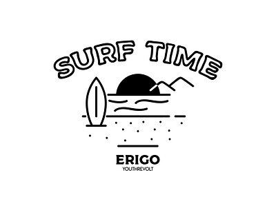 Surf Time clothing design design flatdesign icon illustration illustrator surfboard typography vector vector illustration vectorart