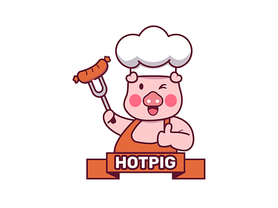 hotpig logo appdesign baglogo design food illusrtaion illustration illustrationdesign skull logo logodesign mascotlogo