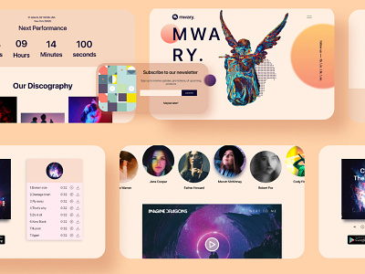 music events website design designer gradient landingpage minimal modern music website plateform ui user interface ux website