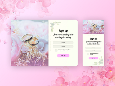 Daily UI 3 - Wedding Newsletter Landing Page