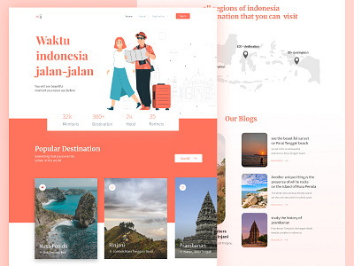 Travel Landing Page 😍 app design destinations figmadesign orange travel travel agency travel app travelling ui ui design uidesign ux vector web webdesign website website design