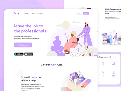 Ezzy - Social Assistance Service Landing Page