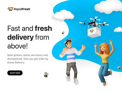 Digitizing fresh food & deli alerts branding design drone delivery drones illustration ui ux