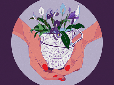Two Cups of Tea design flowers illustration illustrator typography