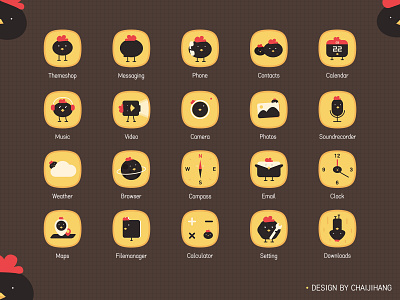 Android theme design “black chicken balls” design ui 主题 图标