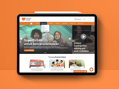 Mockup of Web Design Concept for Rumah Zakat branding concept design ui uidesign web webdesign