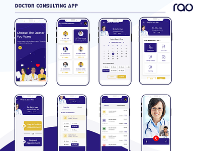 Doctor Consulting App app app design design minimal ui ux vector