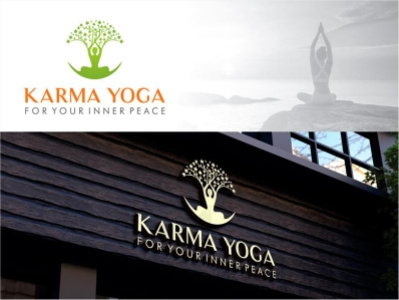 Karma Yoga Logo animation app design branding design flat illustration logo typography vector website