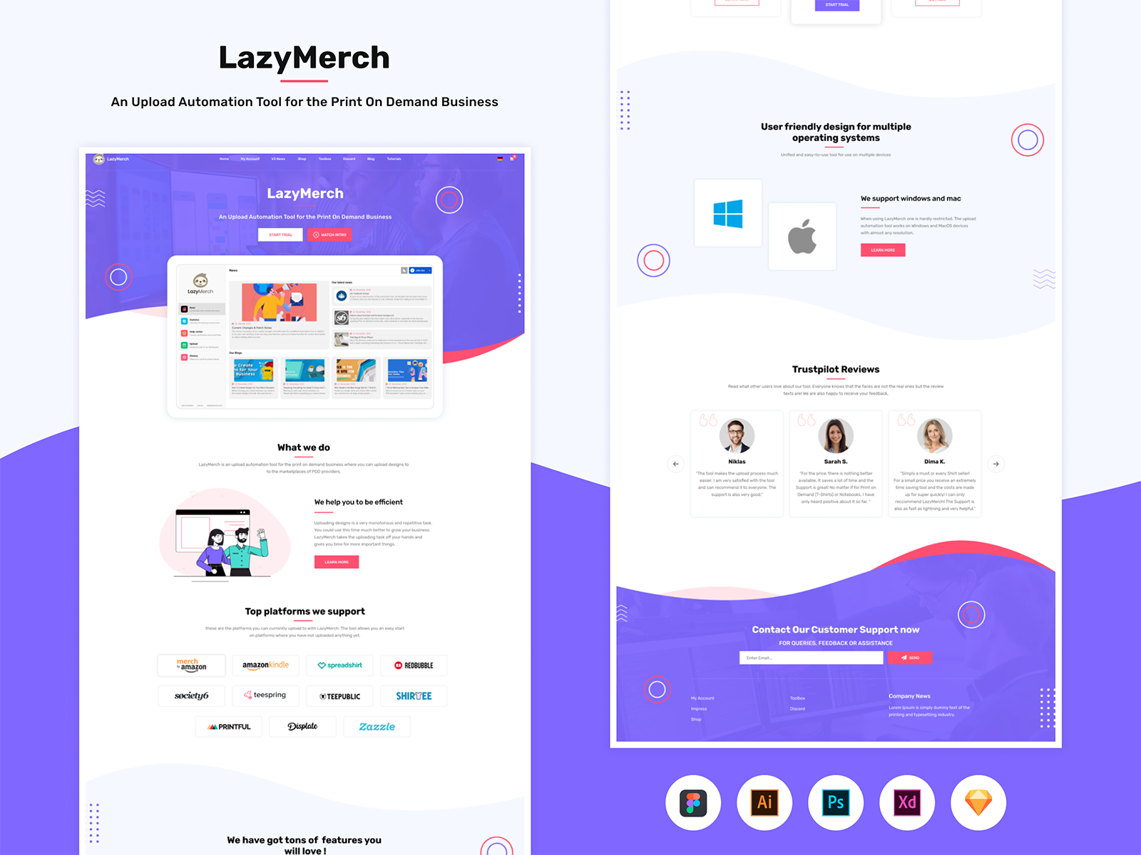 LazyMerch Landing Page by CrawlApps Design Studio on Dribbble